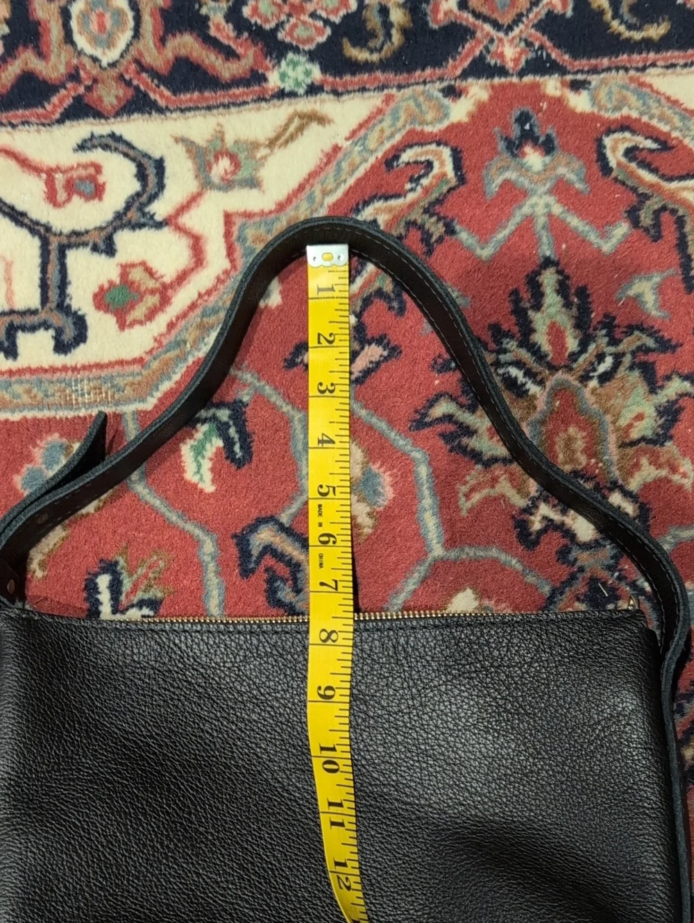 Small Slouchy Bag By Portland Leather Goods In Pebbled Black Leather - Picture 14 of 14